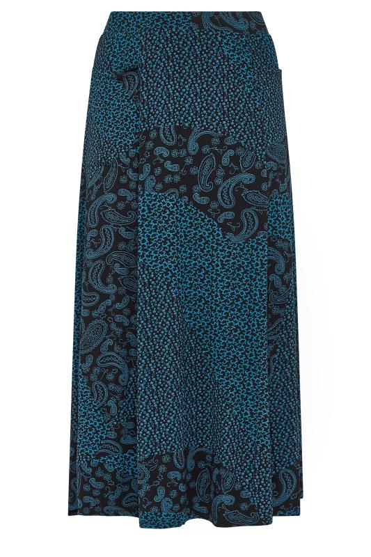 YOURS Curve Black Mixed Print Pocket Detail Maxi Skirt | Yours Clothing 4