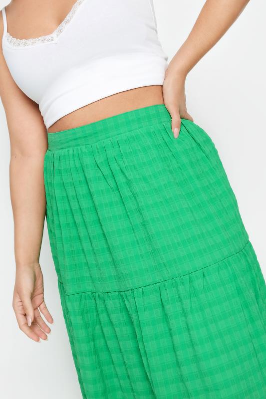 YOURS Plus Size Green Textured Tiered Midi Skirt | Yours Clothing 5