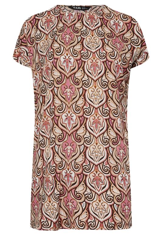 YOURS Plus Size Brown Paisley Print Shift Dress | Yours Clothing 6