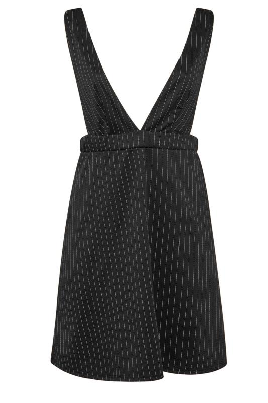 LIMITED COLLECTION Plus Size Black Pinstripe Pinafore Dress | Yours Clothing 6