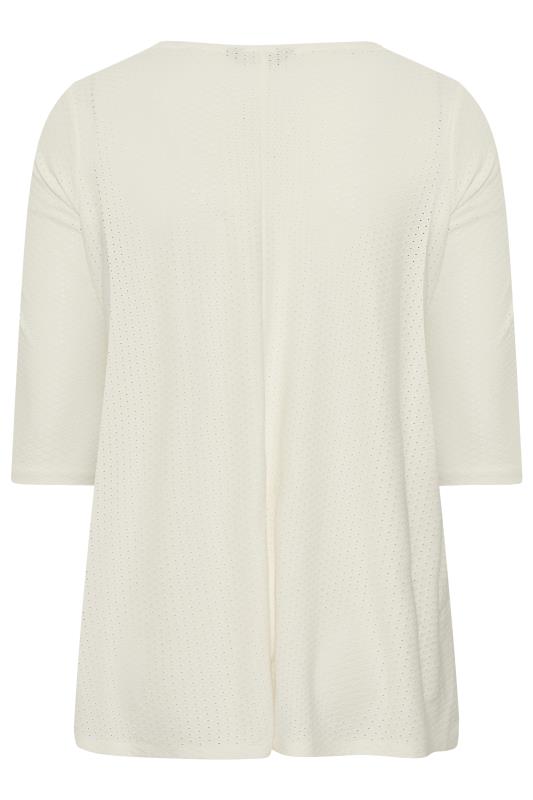 Plus Size White Textured V-Neck Top | Yours Clothing 7