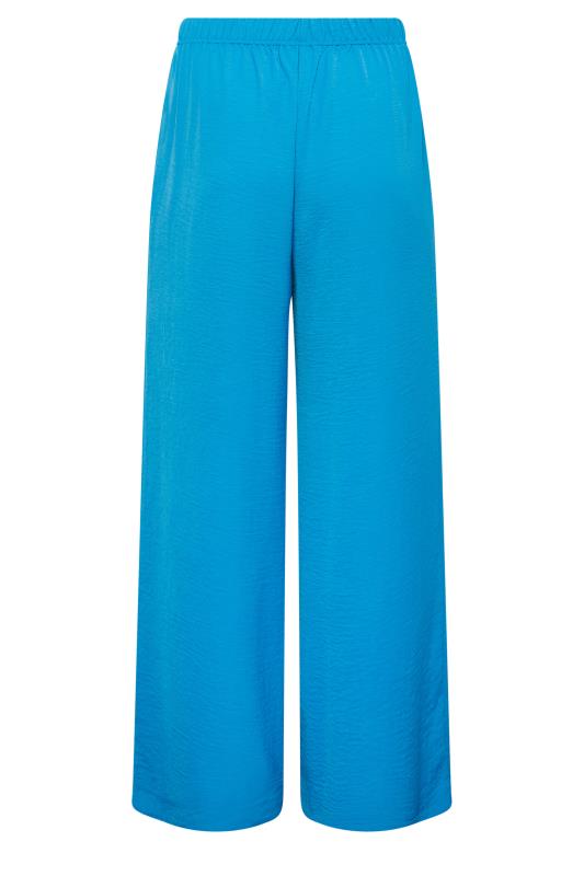 YOURS Plus Size Blue Washed Twill Wide Leg Trousers | Yours Clothing 6