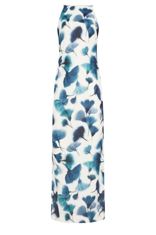 LTS Tall Women's Navy Blue Floral High Neck Midi Dress | Long Tall Sally  5