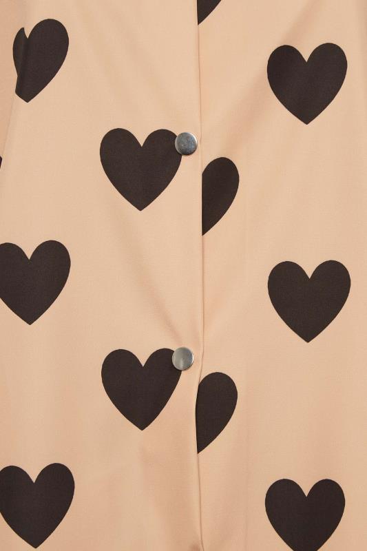 YOURS LUXURY Plus Size Pink Heart Print Longline Raincoat | Yours Clothing 8