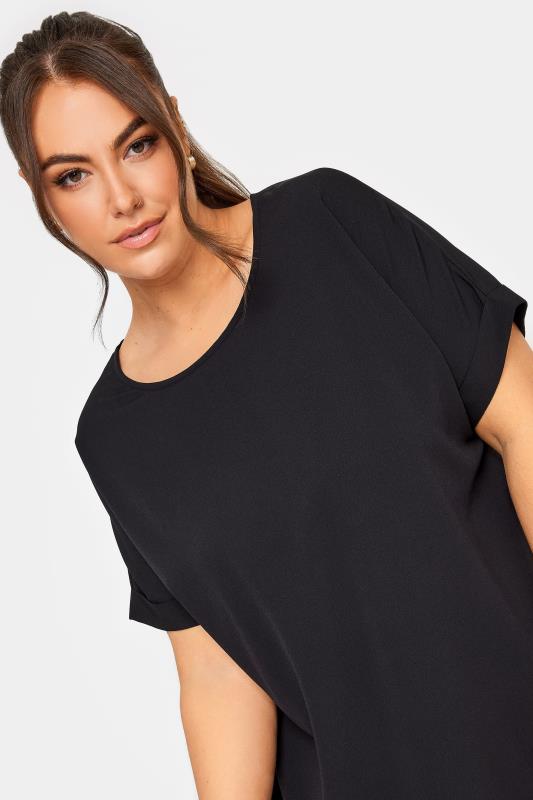 YOURS Plus Size Black Short Sleeve Boxy Top | Yours Clothing 4