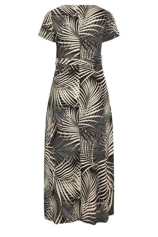 YOURS Plus Size Curve Black Leaf Print Wrap Dress | Yours Clothing  7