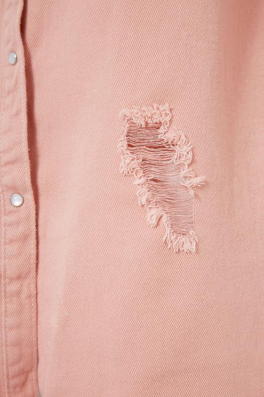 Pink Distressed Denim Shirt_S.jpg