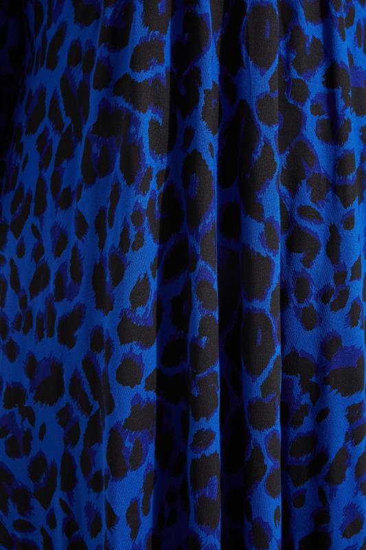 LIMITED COLLECTION Curve Navy Blue Leopard Print Wrap Milkmaid Dress_Z.jpg