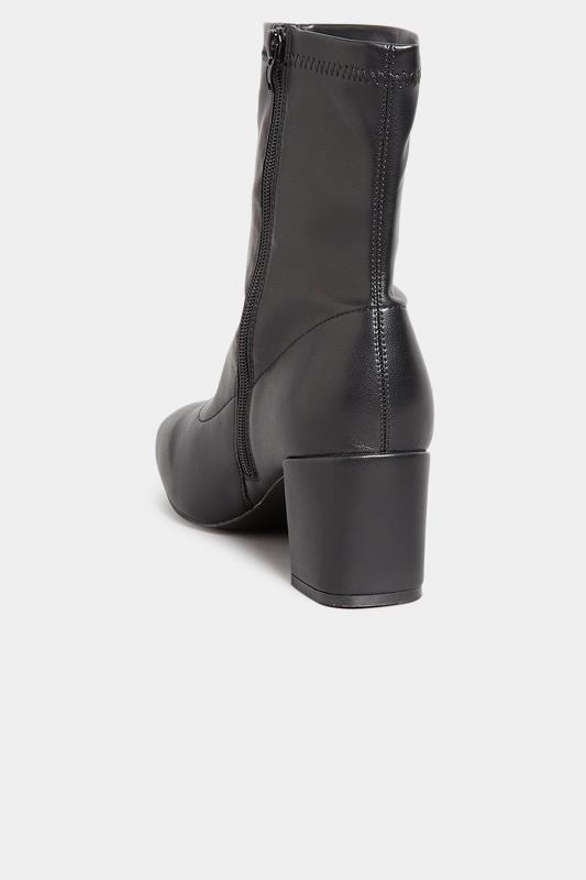 Black Square Toe Heeled Boots In Extra Wide EEE Fit 4