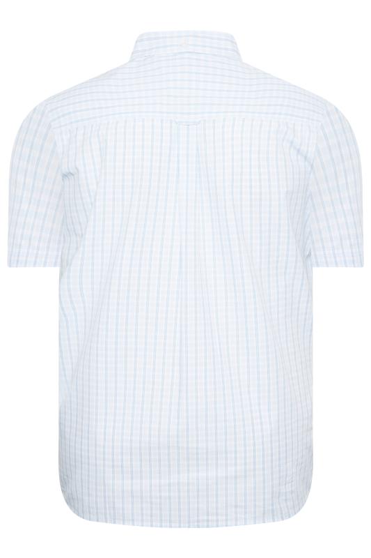 BadRhino Big & Tall Plus Size Light Blue Check Short Sleeve Shirt | BadRhino 4