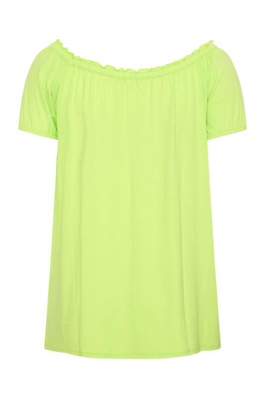 Plus Size Green Embroidered Bardot Top | Yours Clothing 7