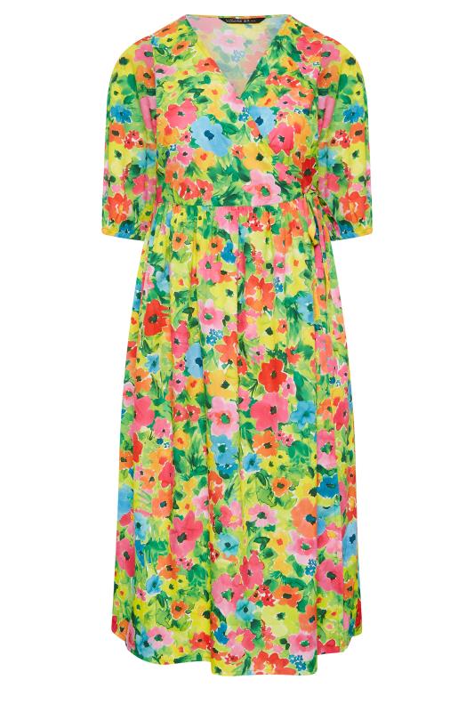 LIMITED COLLECTION Plus Size Curve Green Floral Midaxi Dress | Yours Clothing 8