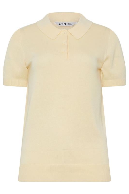 LTS Tall Women's Yellow Knitted Polo Top | Long Tall Sally 6