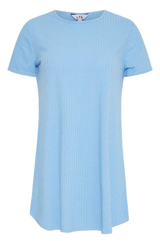LTS Tall Blue Short Sleeve Ribbed Swing Top 5