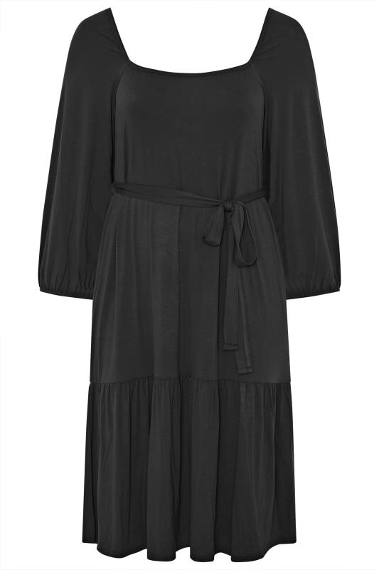 LIMITED COLLECTION Curve Black Millkmaid Tiered Midi Dress 5
