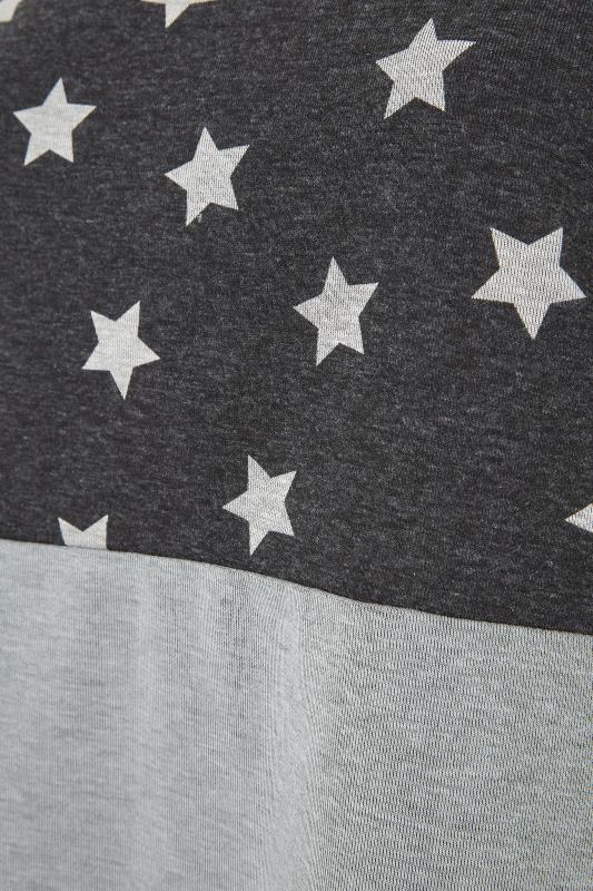 Plus Size Grey Colour Block Star Print Top | Yours Clothing 5