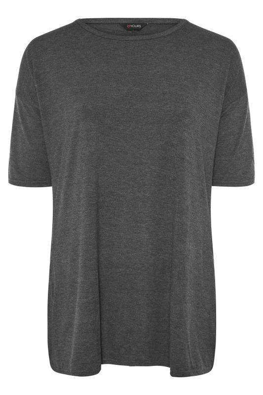 Charcoal Grey Marl Oversized Jersey T-shirt_F.jpg