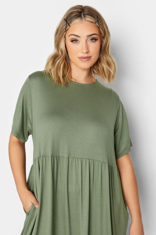 LIMITED COLLECTION Plus Size Khaki Green Pocket Maxi Dress | Yours Clothing 4