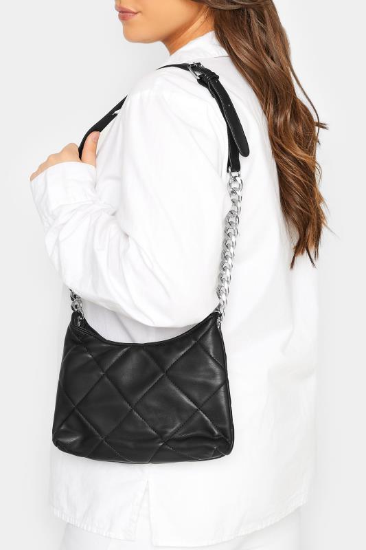  Black Quilted Chain Strap Shoulder Bag