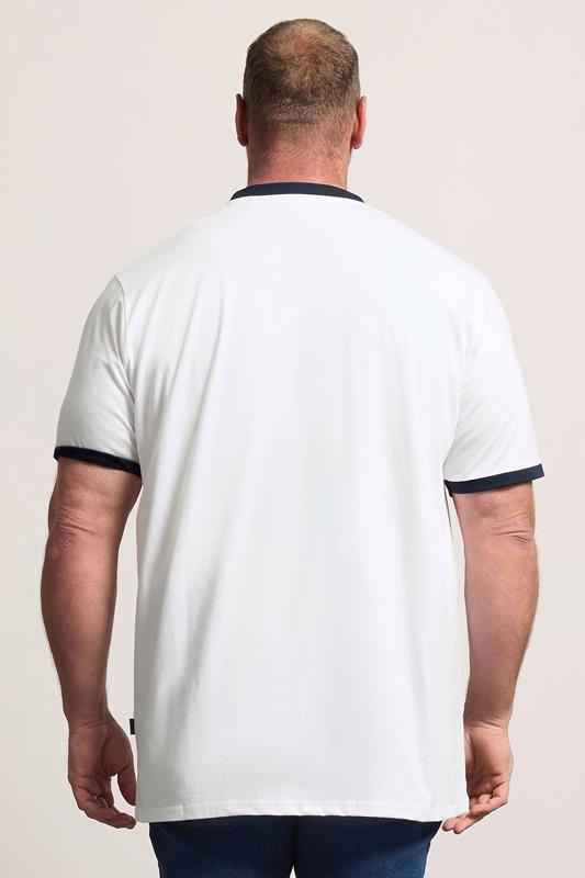 BadRhino Big & Tall White Extra Long Ringer T-Shirt | BadRhino 2