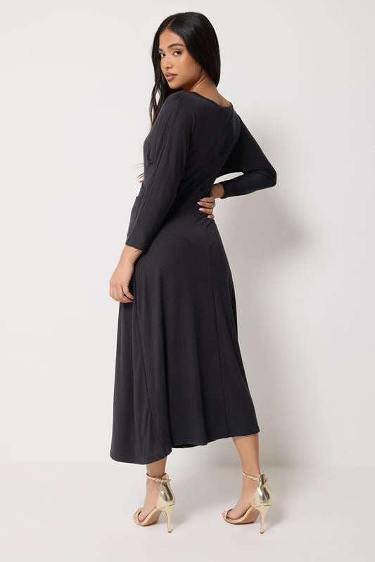 PixieGirl Petite Women's Black Wrap Midi Dress | PixieGirl 2