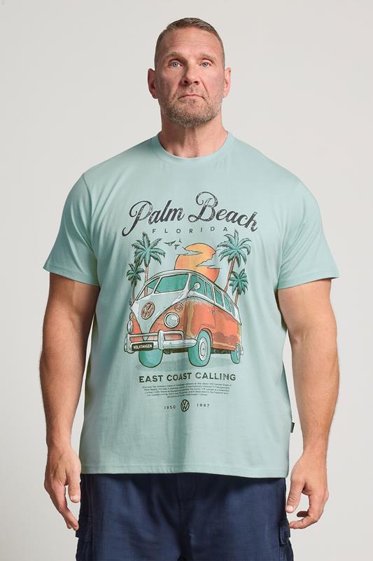  BadRhino Big & Tall blauw T-shirt met 'Palm Beach VW'-print