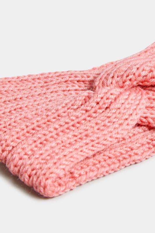 Pink Knitted Twist Headband | Yours Clothing 4