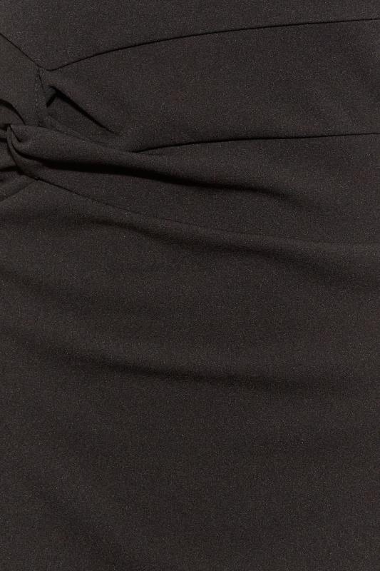 Petite Black Knot Twist Midi Dress | PixieGirl 5