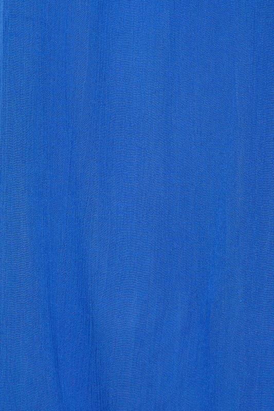 LTS Tall Women's Cobalt Blue Crinkle Frill Top | Long Tall Sally 5