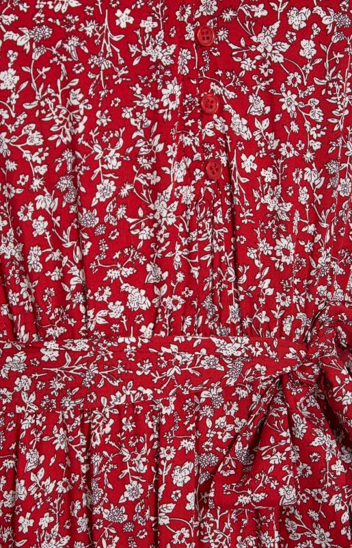 LTS Tall Women's Red Floral Frill Maxi Dress | Long Tall Sally 5