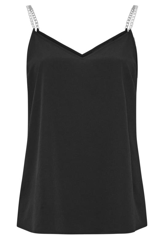 LIMITED COLLECTION Plus Size Black Chain Strap Cami Top | Yours Clothing 6