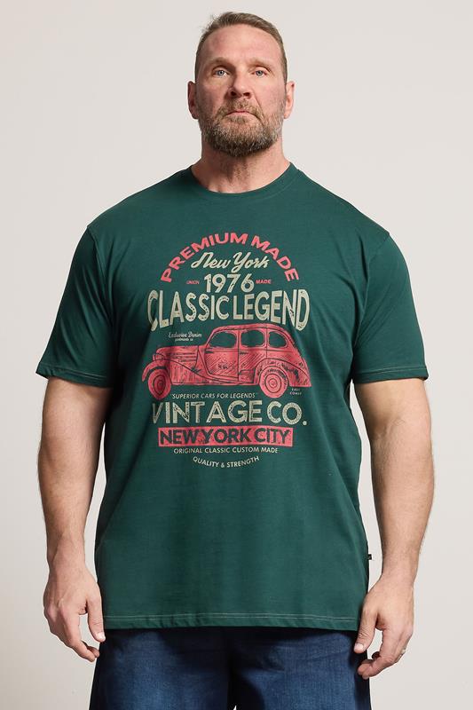 KAM Big & Tall Green Classic Legends Print T-Shirt | BadRhino 1