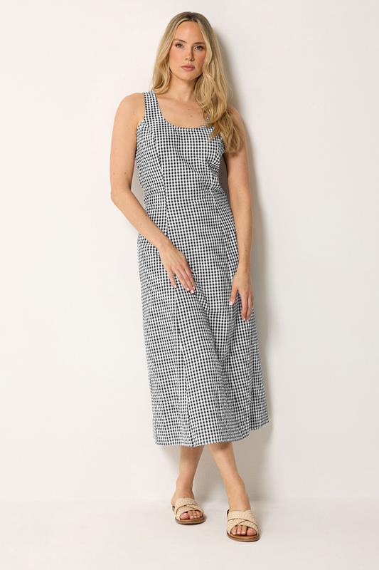 LTS Tall Women's Black Gingham Cotton Midi Dress | Long Tall Sally 2