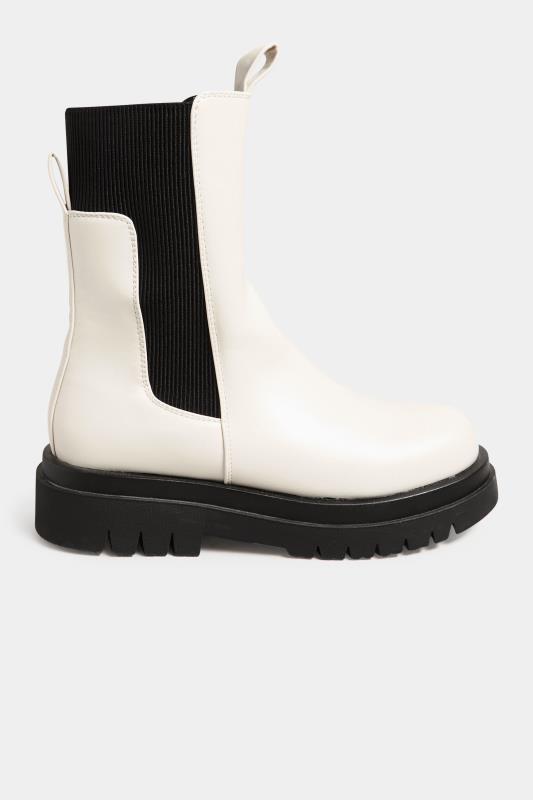 PixieGirl Cream & Black Chelsea Boots In Standard D Fit | PixieGirl 2