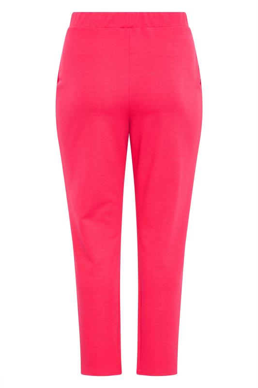 LIMITED COLLECTION Curve Hot Pink Split Hem Tapered Trousers 6