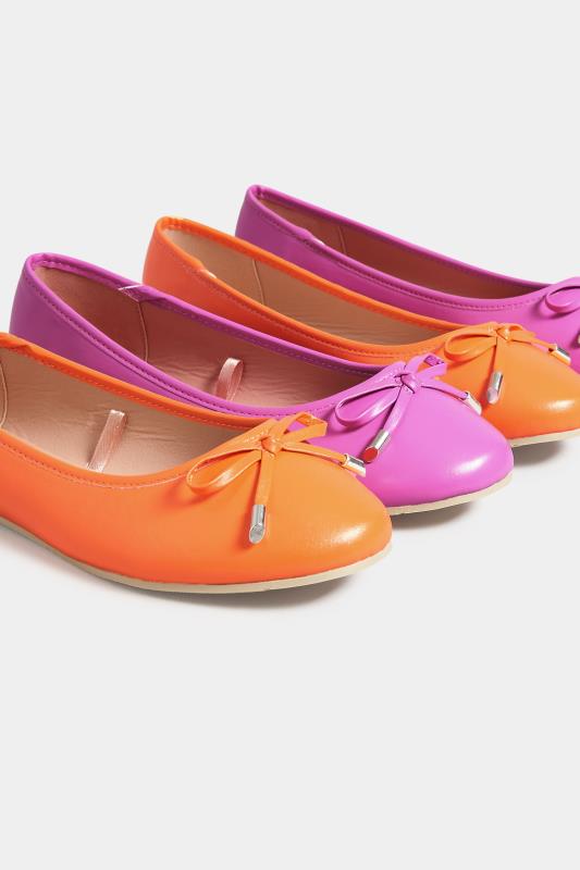 Orange Ballerina Pumps In Wide E Fit & Extra Wide EEE Fit| Yours Clothing 6