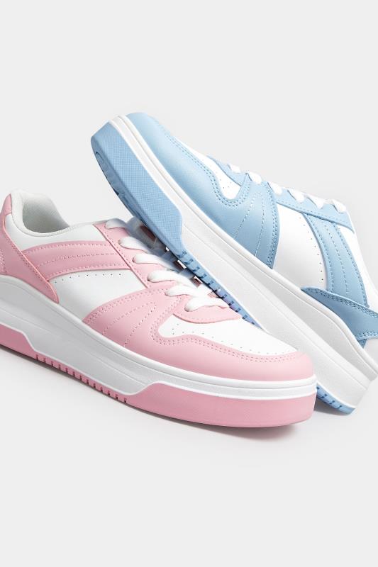 Pink & White Chunky Trainers In Extra Wide EEE Fit | Yours Clothing 6