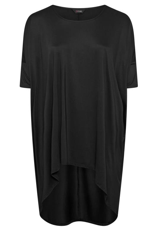 YOURS Plus Size Black Dipped Hem Tunic Top | Yours Clothing 6