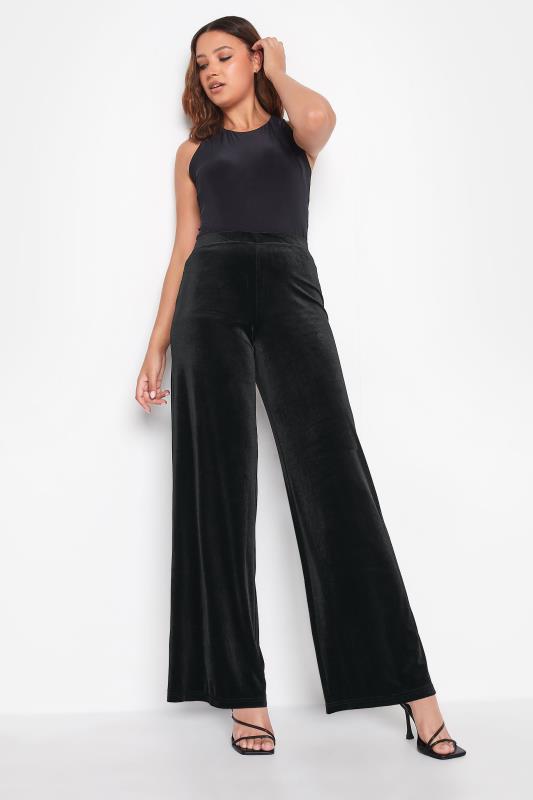 LTS Tall Women's Black Velvet Wide Leg Trousers | Long Tall Sally 2