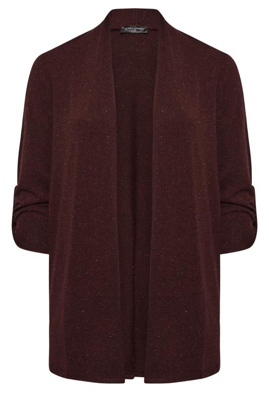 YOURS LUXURY Plus Size Burgundy Red Metallic Cardigan | Yours Clothing 7