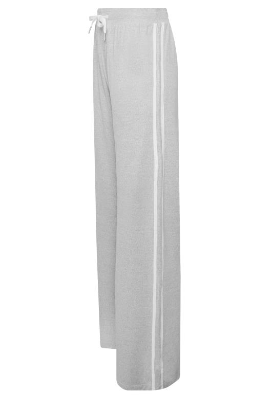 LTS Tall Light Grey Soft Touch Wide Leg Stripe Trousers | Long Tall Sally  5