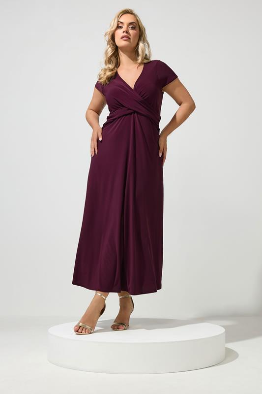  YOURS LONDON Curve Purple Twist Front Dress