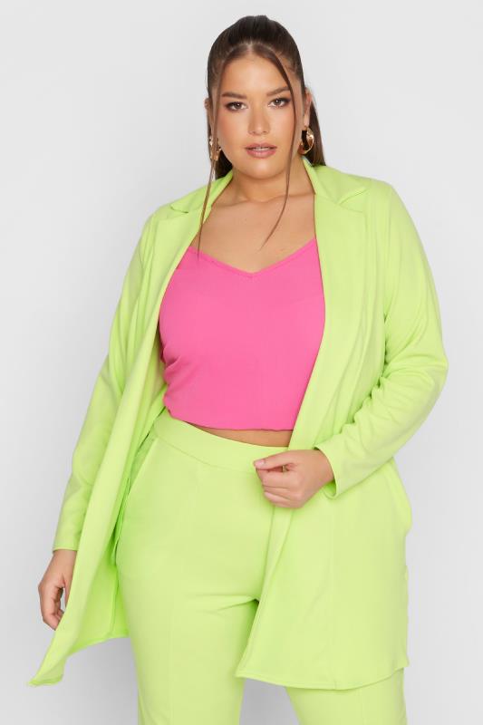  LIMITED COLLECTION Curve Lime Green Scuba Blazer