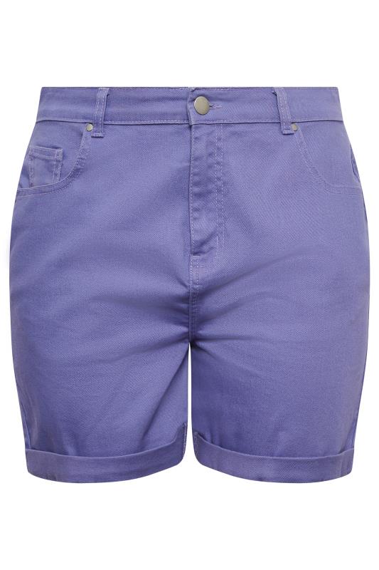 YOURS Plus Size Purple MOM Denim Shorts | Yours Clothing 4