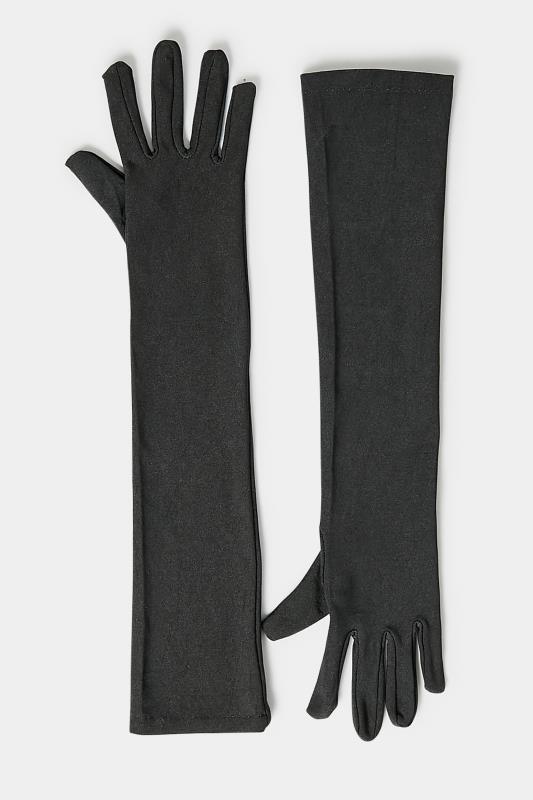 Plus Size Black Long Gloves | Yours Clothing 2