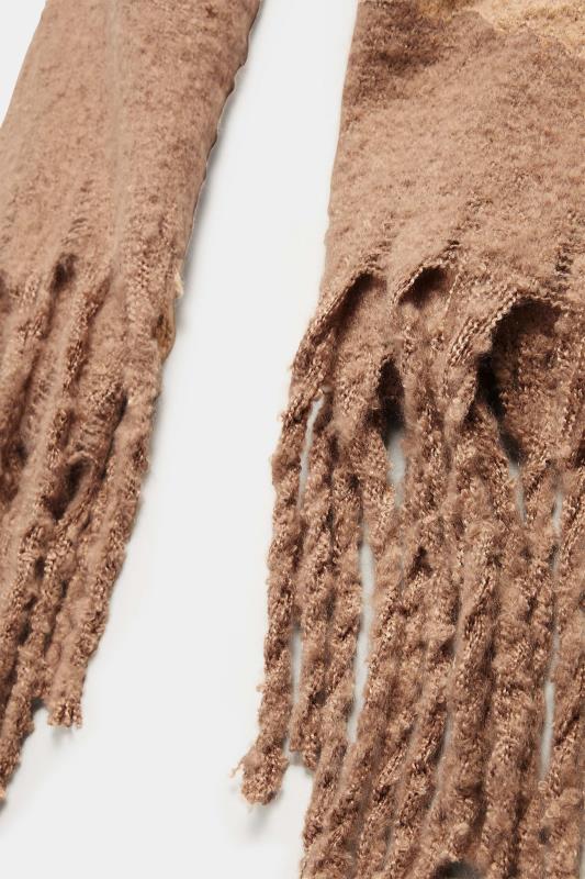 Brown Super Soft Chunky Tassel Scarf | Yours Clothing 4