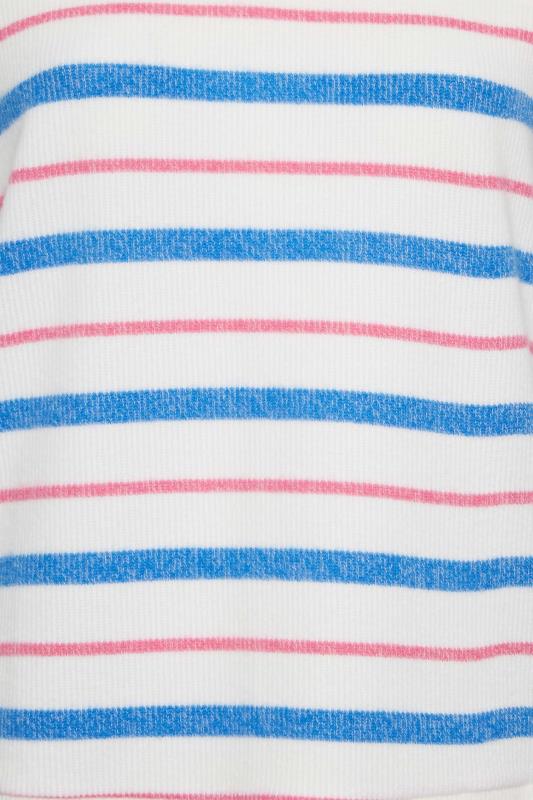 YOURS LUXURY Plus Size White & Pink Stripe Soft Touch Jumper | Yours Clothing 8