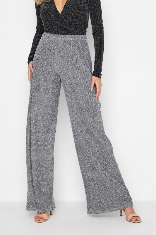 Tall  LTS Silver Sparkle Wide Leg Trousers