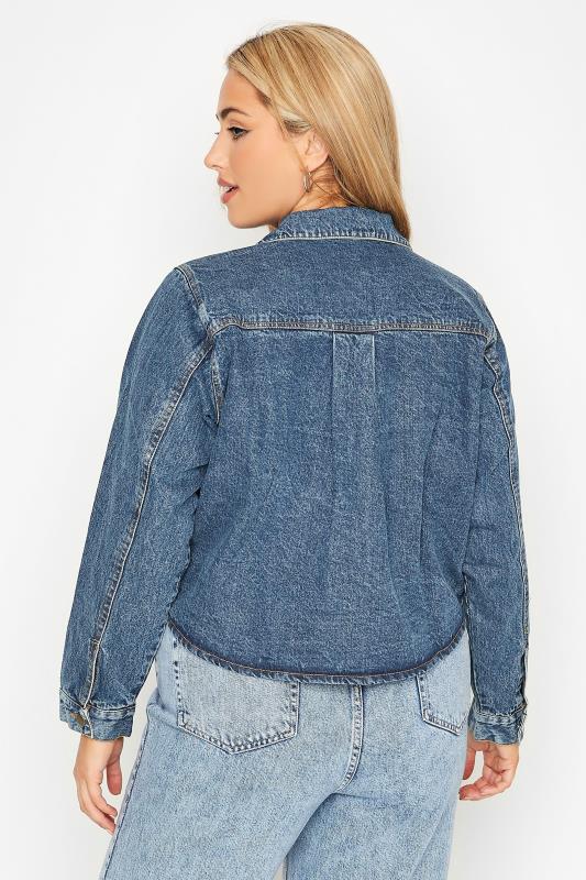 LIMITED COLLECTION Curve Blue Denim Cropped Shacket 3