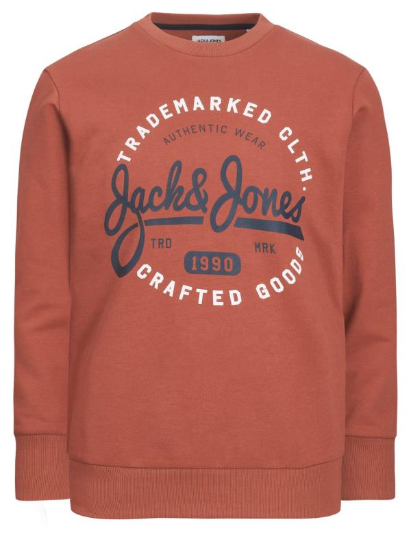 JACK & JONES Big & Tall Red Logo Print Sweatshirt | BadRhino 2
